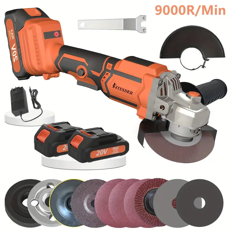 Brushless Motor Angle Grinder Cordless With Battery And Extensive Accessories, A Multi-purpose Machine, No Load Speed: 11000r/min,