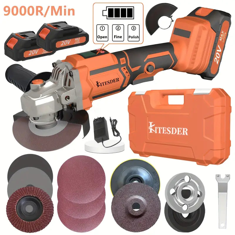 Brushless Motor Angle Grinder Cordless With Battery And Extensive Accessories, A Multi-purpose Machine, No Load Speed: 11000r/min,