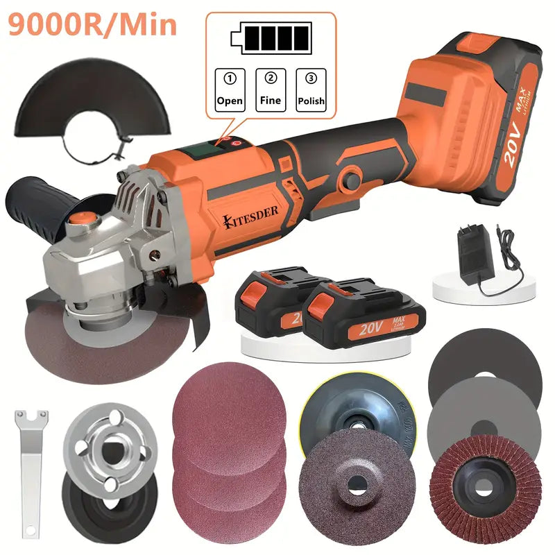 Brushless Motor Angle Grinder Cordless With Battery And Extensive Accessories, A Multi-purpose Machine, No Load Speed: 11000r/min,