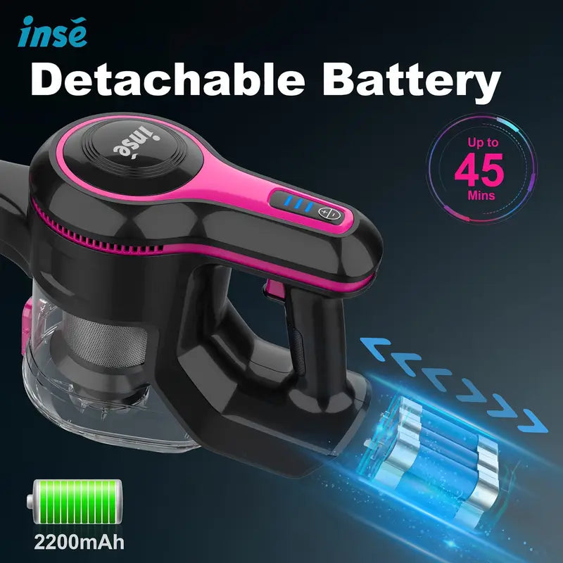 INSE N5 Vacuum Cleaners For Home Cordless, 32Kpa, 6-in-1 Rechargeable Powerful Handheld Vacuum Cleaner, Detachable Battery,