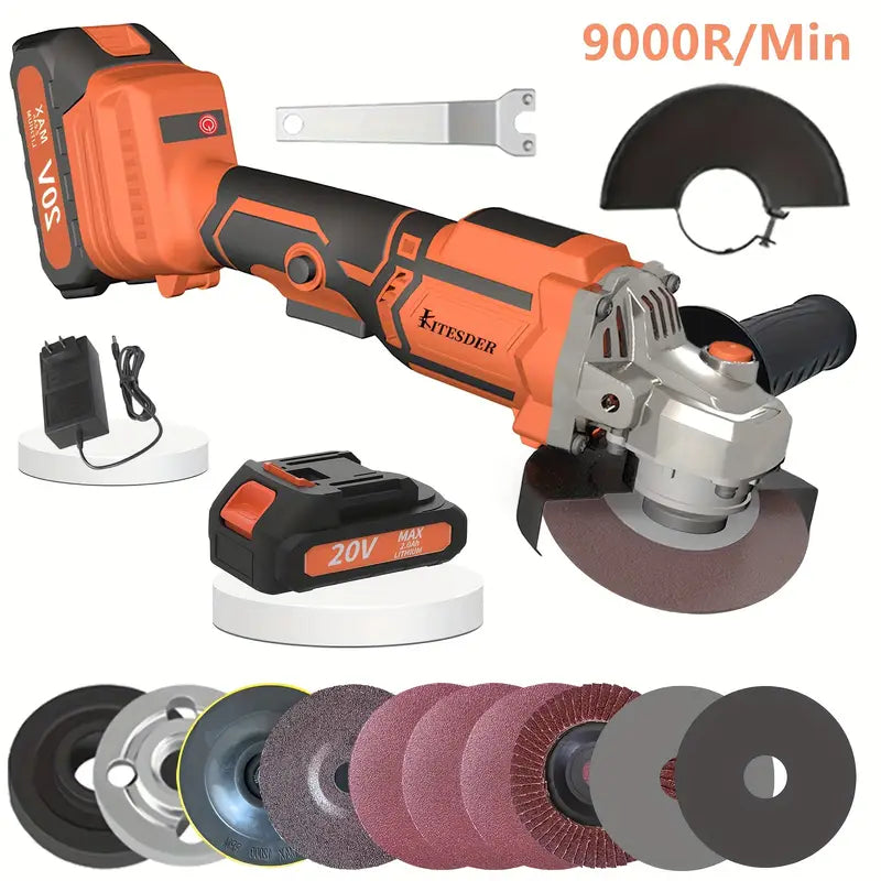 Brushless Motor Angle Grinder Cordless With Battery And Extensive Accessories, A Multi-purpose Machine, No Load Speed: 11000r/min,